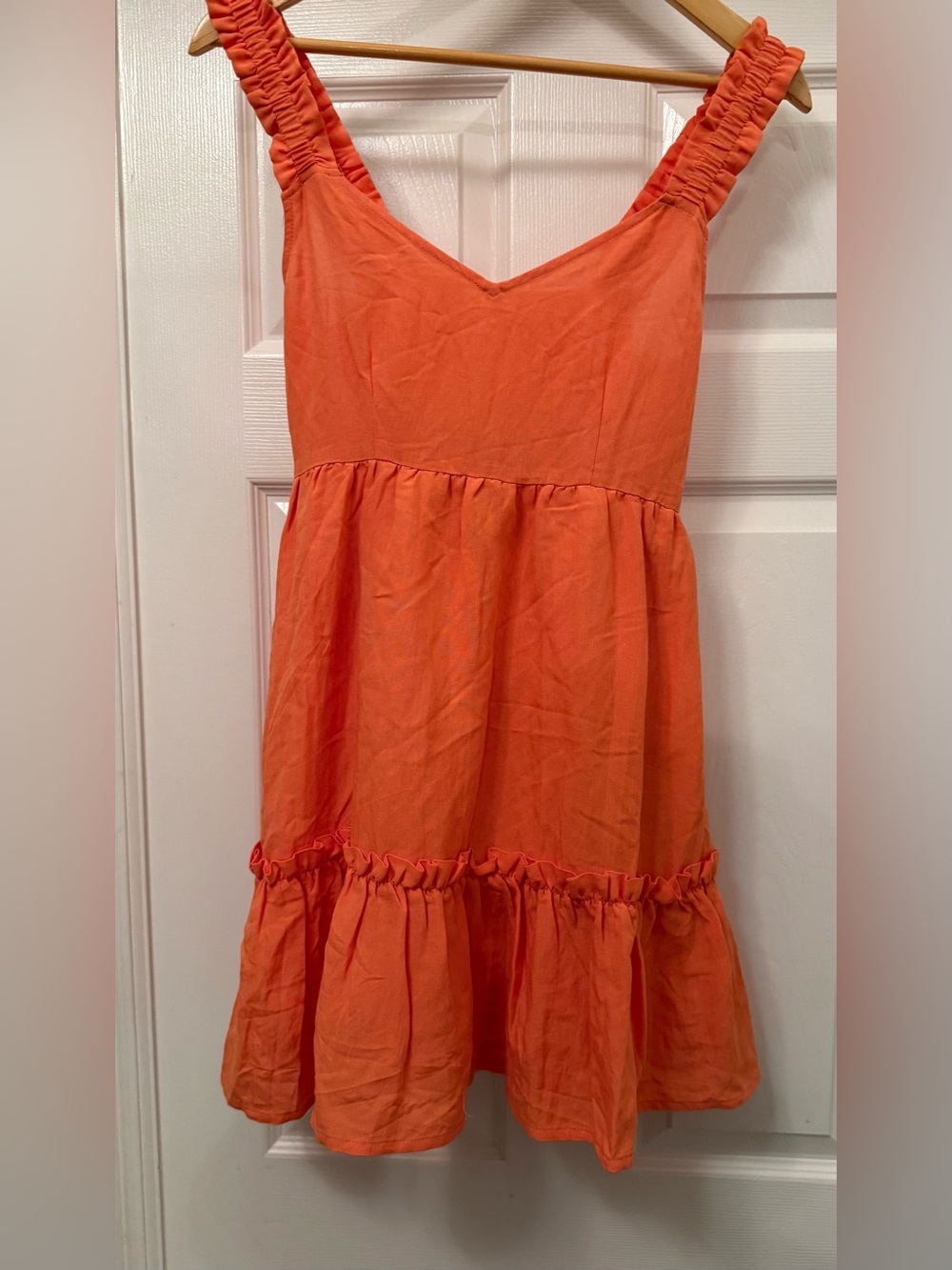 Blu Pepper Orange Ruffle-Strap Sundress